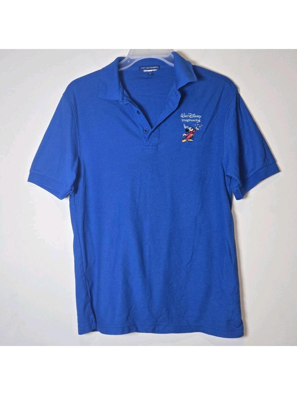 Walt Disney World Imagineering Polo Blue Shirt Mickey Mouse Sorcerer Hat Adult S